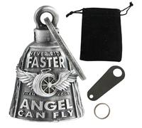 XFSRG Llavero Moto Coche Campana Guardiana Bell Moto Amuleto Regalos Duraderos Accesorios de Motocicleta con Patrón de Alas Bicicletas Llaves