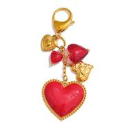 XFSRG Llavero mujer colgante decorativo corazón marino llavero metal dorado accesorios para bolso llavero romántico amor regalo San Valentín estrella de mar concha pez (Corazón)