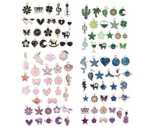 XFSRG Lote de 100 Charms Colgantes Esmaltados de Gota Coloridos Dijes para Collares Pulseras Pendientes Llaveros y Accesorios DIY de Joyería