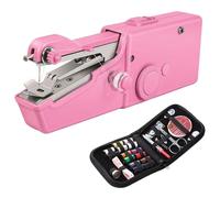 XFSRG Máquina de Coser Portátil Mini Costura Accesorios Kit Enhebrador Agujas Enebradores de Agujas Coser a Mano Set Completo para Reparaciones Rápidas Uso Doméstico (Rosa)