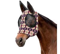 XFSRG Mascara Antimoscas Caballo Poliéster Máscara Moscas Caballo Full Orejeras Accesorios para Exterior (Morado-2, M)