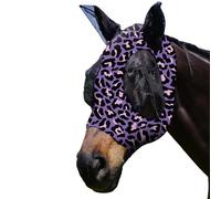 XFSRG Mascara Antimoscas Caballo Transpirable Leopardo Gran Espacio Protección UV Antimosquitos Moscas con Orejeras para Uso Diario(Violeta/M)