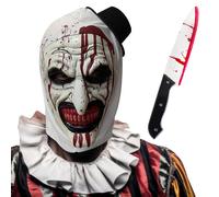 XFSRG Máscara de Payaso de Terror Máscaras de Halloween de Látex Realista para Adultos Máscara Cómoda para Cosplay Fiesta Carnaval y Espectáculo (A)