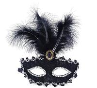 XFSRG Máscara Mascarada Para Mujeres Con Plumas Como Máscara Carnaval Veneciana Para Bailes De Máscaras Baile De Graduación Y Ocasiones Festivas (Negro)