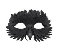 XFSRG Máscara Veneciana de Plumas Coloridas para Adultos Máscara Carnaval para Hombre y Mujer Accesorios de Disfraz Elegantes y Sofisticados (Negro)