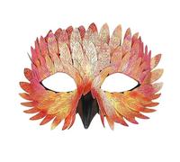 XFSRG Máscara Veneciana de Plumas Coloridas para Adultos Máscara Carnaval para Hombre y Mujer Accesorios de Disfraz Elegantes y Sofisticados (Amarillo)