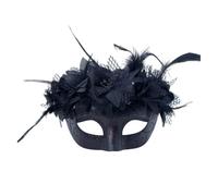 XFSRG Mascara Veneciana Hombre Mujer Plumas Florales Artificiales Mascara Disfraz Acabado Pintado Brillante Mascaras Carnaval Elegantes y Misteriosas Adecuado para Carnavales Fiestas Cosplay