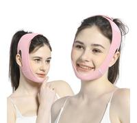 XFSRG Mascarilla V Line Caucho De Cloropreno Ajustable Para Mujer Papada Reductor Facial De Doble Mentón Para Uso Diario(Rosa)