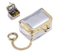 XFSRG Mini Joyero de Piel Auténtica Joyero Pequeño Organizador Viaje para Anillos Pendientes Collares Almacenamiento de Joyas (Plata)