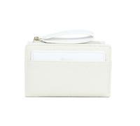 XFSRG Monedero Mujer Pequeño Tarjetero Billetera Cartera de Piel Texturizada con Cremallera y Asa de Muñeca Portátil Cartera Minimalista para Tarjetas y Monedas(Blanco)
