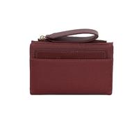 XFSRG Monedero Mujer Pequeño Tarjetero Billetera Cartera de Piel Texturizada con Cremallera y Asa de Muñeca Portátil Cartera Minimalista para Tarjetas y Monedas(Rojo)