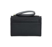 XFSRG Monedero Mujer Pequeño Tarjetero Billetera Cartera de Piel Texturizada con Cremallera y Asa de Muñeca Portátil Cartera Minimalista para Tarjetas y Monedas(Negro)