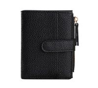 XFSRG Monederos para Mujer Cartera de Cuero PU Formato Corto con Cremallera Suave y Cómoda Tarjetero Minimalista (Negro)