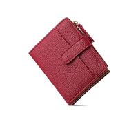 XFSRG Monederos para Mujer Cartera de Cuero PU Formato Corto con Cremallera Suave y Cómoda Tarjetero Minimalista (Rojo)