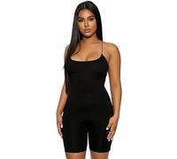 XFSRG Mono Corto Mujer Jumpsuit Tirantes Cruzados Monos Deportivo Enterizo Fitness Conjunto Verano Playa Elegante Yoga Bodysuit Casual Elástico Tirantes Finos (Negro S)