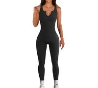 XFSRG Mono Mujer Verano Largo Acanalado sin Mangas Monos Deportivo Elegante Jumpsuit una Pieza Ajustado Peto Elástico Casual Fiesta Playa Jumpsuits