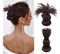 XFSRG Moño Postizo Extensiones de Pelo Sintético Peinado Recogido Cabello Natural Voluminoso con Pinzas de Garra para Mujeres el Uso Diario (Marrón claro)