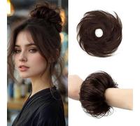 XFSRG Moño Postizo Extensiones Pelo Natural Elástico Sintético Coletero Postizos Diaria para Mujeres y Niñas(Marrón oscuro)