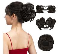 XFSRG Moño Postizo Extensiones Pelo Natural Moño Postizo Despeinado Ajustable Extensión Cabello Sintético Peinado Alto Rizado Accesorio Pelo Natural(Marrón 2)