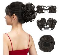 XFSRG Moño Postizo Extensiones Pelo Natural Moño Postizo Despeinado Ajustable Extensión Cabello Sintético Peinado Alto Rizado Accesorio Pelo Natural(Negro 2)