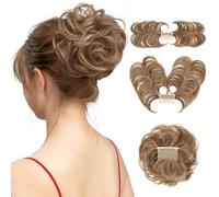 XFSRG Moños Postizos con Banda Postizos de Pelo Natural Rizado Ondulado con Pinza Sintético Moño Postizo para Mujeres Niñas Extensiones de Cabello Desordenado Postizos