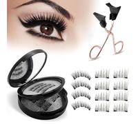 XFSRG Naturales Pestañas Magnéticas con Imanes Duraderos para un Look Natural sin Delineador como Extensiones de Pestañas Postizas Incluye Pinza para Fácil Aplicación (Negro)