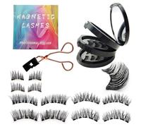 XFSRG Naturales Pestañas Magnéticas sin Delineador en Estuche de Regalo con Imanes Delgados para Extensiones de Pestañas 3D como Pestañas Postizas para una Mirada Perfecta