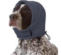 XFSRG Orejeras Perros Antiruido Capucha Ajustable Protectores de Oídos para Perro Snood Redecilla Protectora Trueno Ansiedad Ruidos Fuertes Protectores para Orejas de Perro(Gris-S)