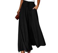 XFSRG Pantalones Mujer Verano Anchos de Lino Moda Cómoda y Elegante para Todas Las Ocasiones(XL)