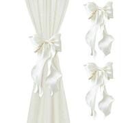 XFSRG Paquete de 2 Alzapaños de Cortina con Lazo Sedoso Francés Banda Decorativa Tul Suave Decoración del Hogar para Recoger Cortinas y Crear Espacios Sofisticados