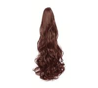 XFSRG Peluca Postiza De Cola De Caballo Rizada Larga Extensiones De Cabello Sintético Clip Fácil De Poner Resistente Al Calor Ideal(Marrón)