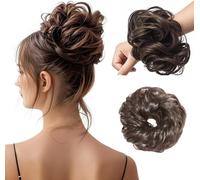 XFSRG Pelucas Mujer Accesorios Pelo Mujer Coleteros De Pelo Natural Flequillo Postizo Moños Postizos Coleta Postizos De Pelo Postizos Moño Y Coletas Adecuado Para Bodas Fiestas(D)