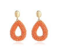XFSRG Pendientes Bohemios Colgantes para Mujer Perlas de Arroz en Forma de Gota Estilo ÉTnico y Artesanal para Outfit Viajes Eventos Aire Libre Street Style Creativo
