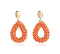 XFSRG Pendientes Bohemios Colgantes para Mujer Perlas de Arroz en Forma de Gota Estilo ÉTnico y Artesanal para Outfit Viajes Eventos Aire Libre Street Style Creativo