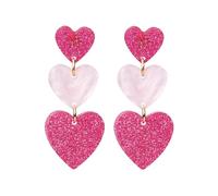 XFSRG Pendientes Colgantes Corazón Multicapa Brillantes Acrílicos Joyería Mujer Accesorios Elegantes
