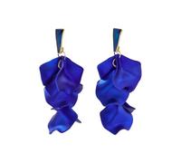 XFSRG Pendientes Colgantes de Pétalos para Mujer Pétalos Flores Flor Colgantes Pendientes de Borla Floral Joyería Ligera para Fiesta Boda Diario (Azul)