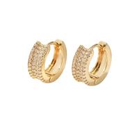 XFSRG Pendientes de Oro para Mujer Aros Pequeños Joyeria Elegantes Aretes Brillantes Chapados en Oro Pendientes Dorados Mujer Hipoalergénicos (A)