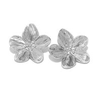 XFSRG Pendientes Flor Metálicos Texturizados Elegantes Botón Joyería Femenina Delicada Estilo Minimalista Accesorios Brillantes