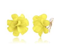XFSRG Pendientes flor mujer diseño pétalos tridimensionales grandes fiesta pendientes llamativos moda accesorios joyería elegante para eventos especiales (Amarillo brillante)
