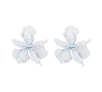 XFSRG Pendientes flor mujer forma pétalo grande grandes fiesta accesorios pendientes llamativos moda aretes florales ligeros para eventos especiales cómodos vistosos (Blanco)