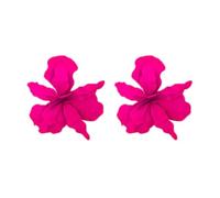 XFSRG Pendientes flor mujer forma pétalo grande grandes fiesta accesorios pendientes llamativos moda aretes florales ligeros para eventos especiales cómodos vistosos (Rosa Roja)