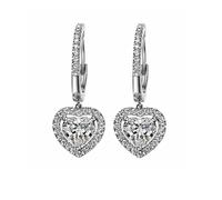 XFSRG Pendientes Forma Corazón Para Mujeres Como Largos Colgantes En Plata 925 E Hipoalergénicos Para Bodas Cumpleaños O Regalo Joyas Aniversario
