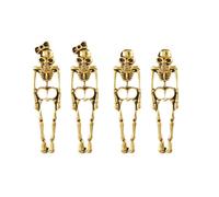 XFSRG Pendientes Halloween Mujer Aro Esqueleto Diseño Único Moda Joyería para Fiesta y Eventos (Oro)