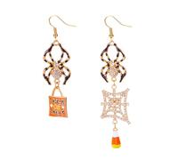 XFSRG Pendientes Halloween Mujer Pendientes Calabaza Fantasma Araña Colgantes Pendiente Fringe Pearl Earrings Helloween Divertidos Helloween Accesorios Joyería Cosplay