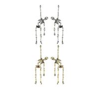 XFSRG Pendientes Largos Fiesta Mujer Esqueleto Retro Dorados y Plateados Moda Punk para Halloween y Fiestas