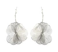 XFSRG Pendientes Largos Rama Floral Metálicos Texturizados Joyería Elegante Accesorios Mujer Estilo Naturaleza