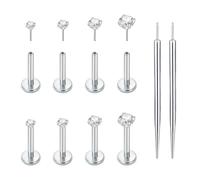 XFSRG Pendientes Mujer Circonita Estilo de Inserción con Pasadores Guía Pendientes para Cartílago Joyas para Piercing en el Labio Joyas Hipoalergénicas para el Uso Diario Citas Regalos