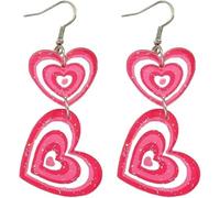 XFSRG Pendientes Mujer Corazón Colgantes Modernos Pendientes Largos de Acrílico para Mujer Accesorio de Moda para Fiestas y Eventos