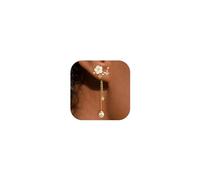 XFSRG Pendientes Mujer Flor de Perla Pendientes Colgante de Circonita Elegante Fleco Accesorio Dulce y Versátil