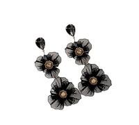 XFSRG Pendientes Mujer Flores Colgantes Largos Elegantes Joyas para Mujer Accesorios de Moda Pendientes de Fiesta Grandes Decorativos (A)